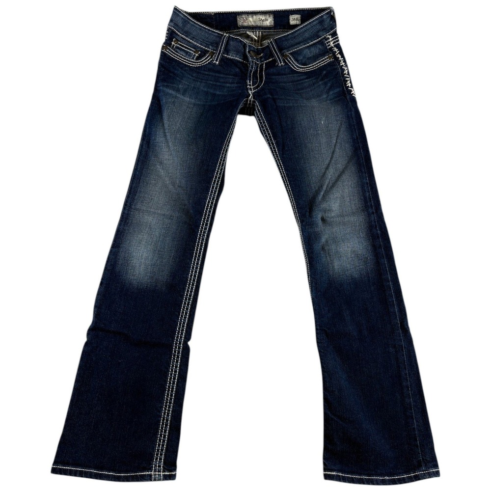 Buckle BKE Stella Bootcut Jeans Women 26R Blue Denim Low Rise Dark Wash Stitched